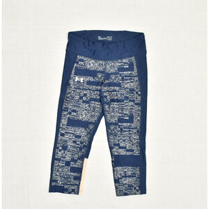 Under Armour Polyester Blue Size M Compression Heatgear Capri Legging Workout